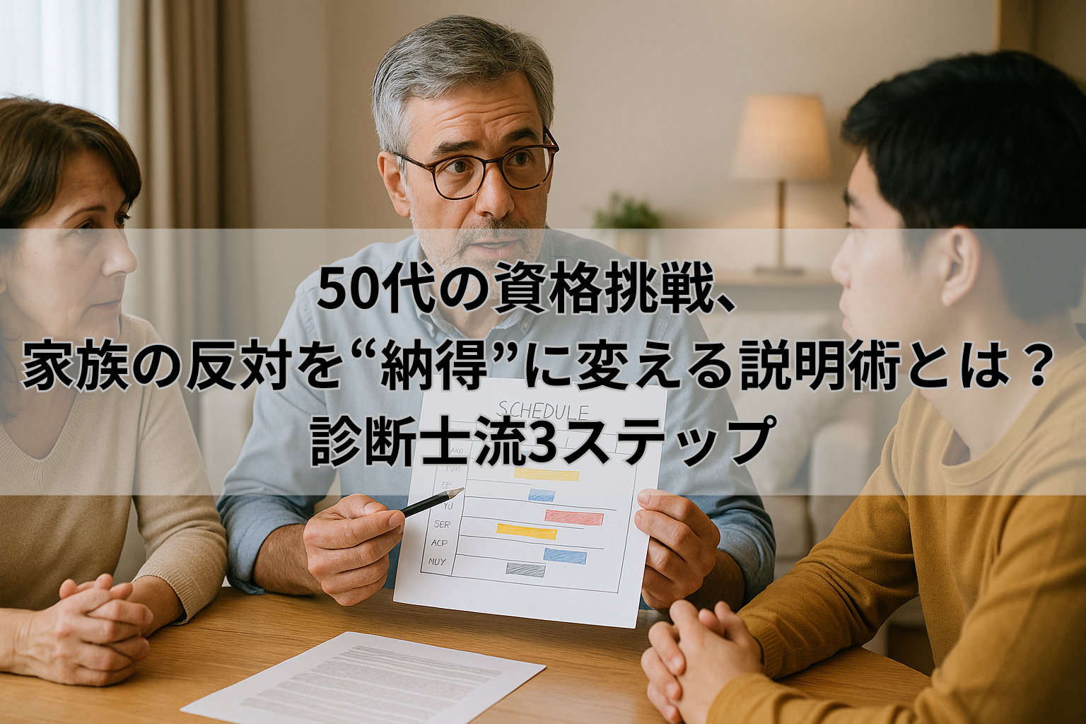 50代の資格挑戦、 家族の反対を“納得”に変える説明術とは？診断士流3ステップ