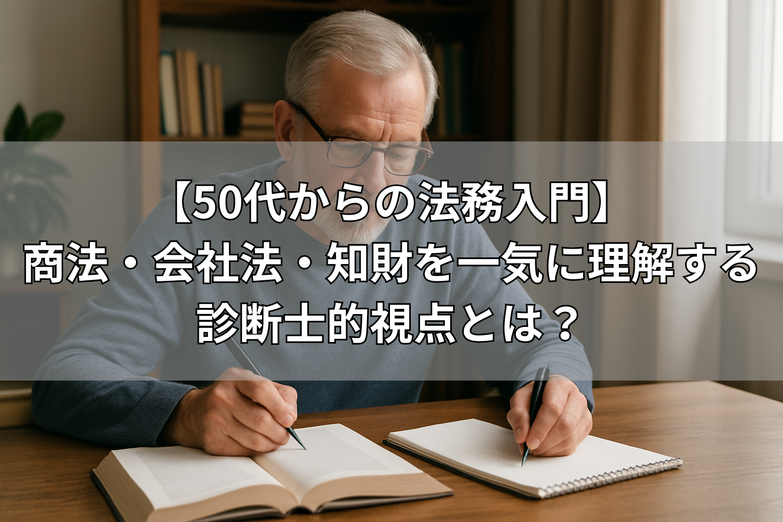 【50代からの法務入門】 商法・会社法・知財を一気に理解する 診断士的視点とは？