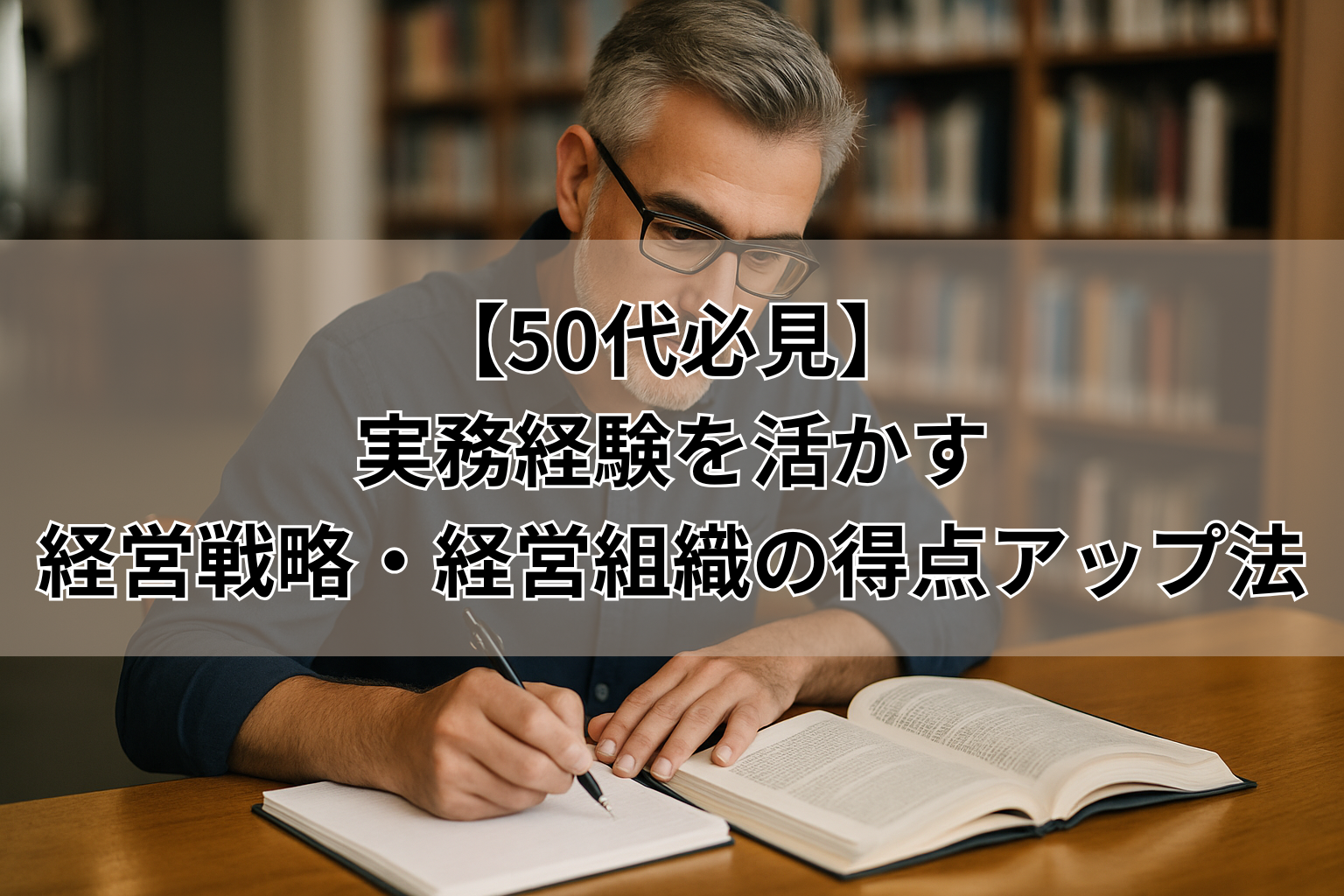 【50代必見】 実務経験を活かす 経営戦略・経営組織の得点アップ法