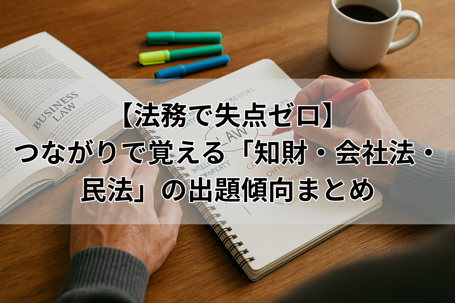 【法務で失点ゼロ】 つながりで覚える「知財・会社法・民法」の出題傾向まとめ