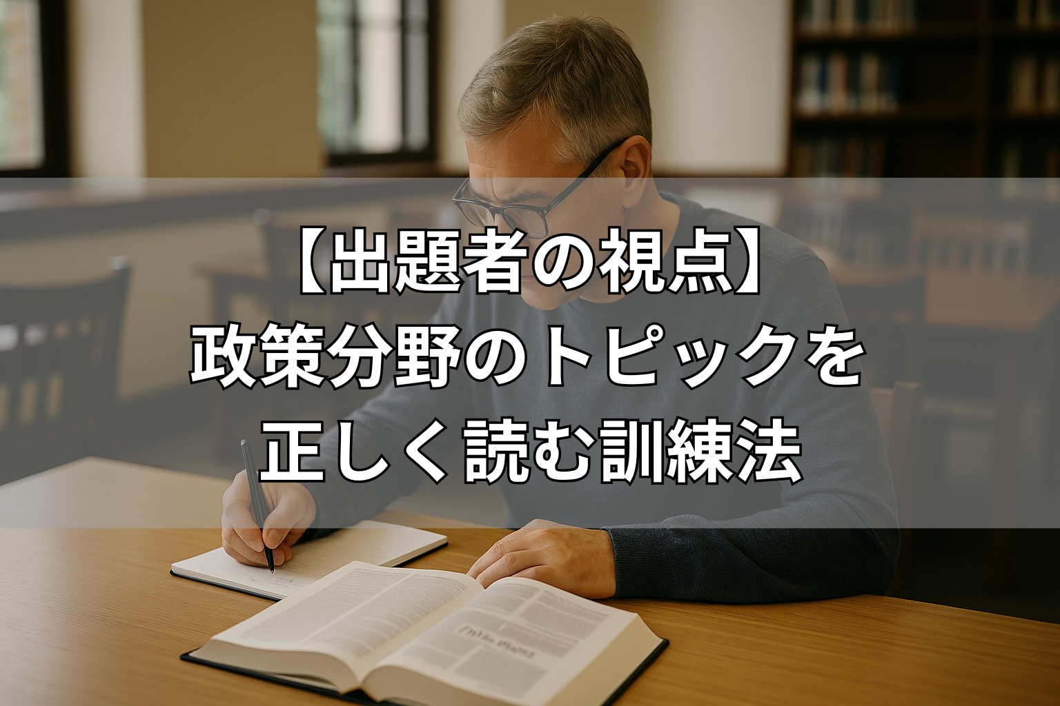 【出題者の視点】 政策分野のトピックを 正しく読む訓練法